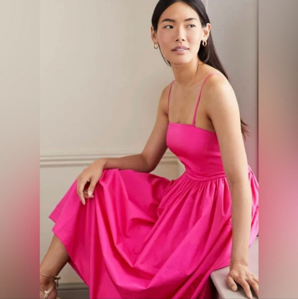 Boden Emily Strapless Midi Pink Dress, Sz 8, *Missing Straps* - Picture 2 of 11